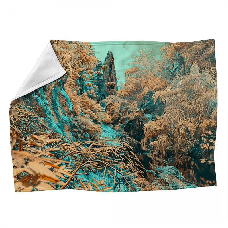 Jeté en molleton Waterfall - Jetés nature pour canapés ou lits, L 60 po x L 80 po