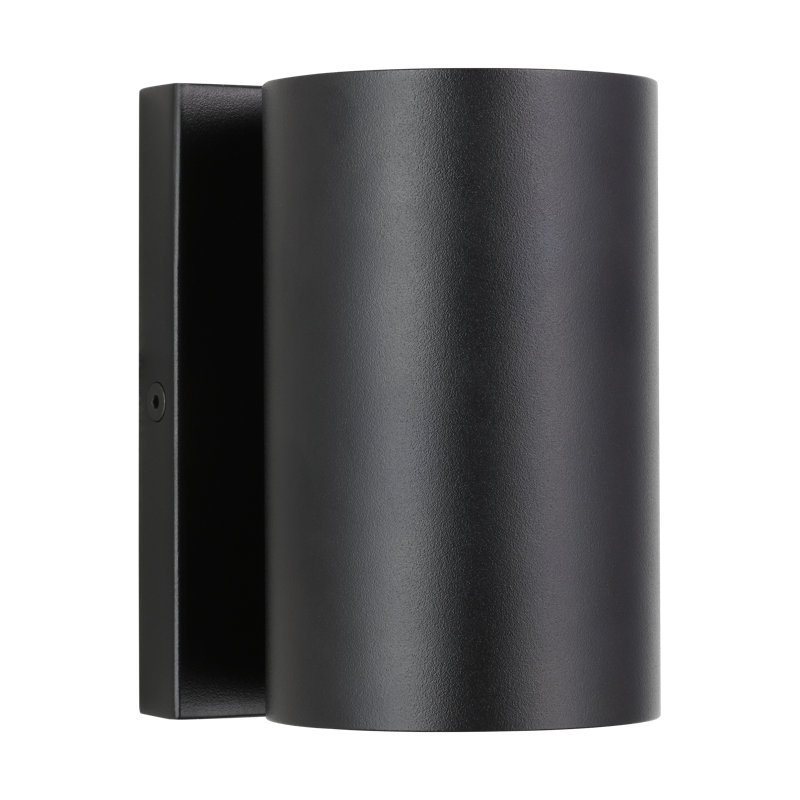 Sean Lavin Pressa 2-light outdoor round small wall sconce light in natural brass finish, Black