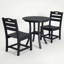 Ensemble bistro 3 pièces avec table ronde et 2 chaises