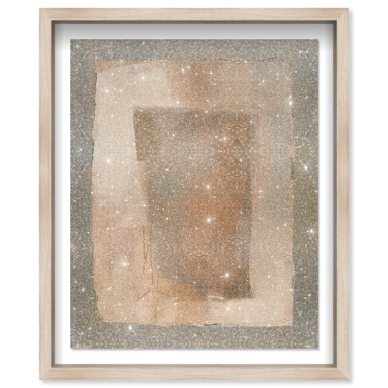 Molasses Muse Shadowbox Abstract Print by Oliver Gal, Black Frame, 16 x 20, 31.5"H x 25.5"W, Natural Oak Frame