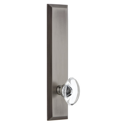 Grandeur Fifth Avenue Tall Plate Passage with Provence Crystal Door Knob