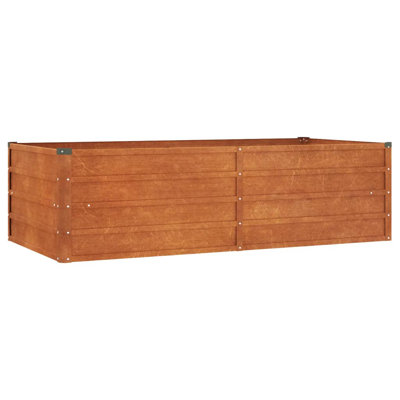 Garden Raised Bed Rusty Brown Corten Steel 63 X 31.5 X 17.7 In