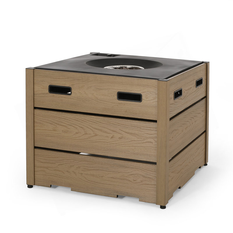 Foyer d'extérieur au propane carré de 31 po WPC - 40 000 BTU, Brun