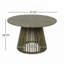 Table de salle à manger d'extérieur en bois d'acacia, très grande table ronde de 47,25 pouces pour une salle à manger et un divertissement en plein air polyvalents, finition grise-1290650604