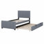 Lit plateforme tapissier avec lit gigogne-477070232