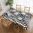 Scalloped Edge Table Cloth 60" x 120" Black White Zebra Stripe for Rectangular Table Kitchen Patio Picnic