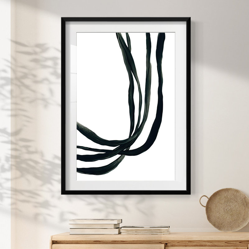 Onyx Ribbon I - Impression encadrée, H 28,5 po x l 20,5 po, Noir