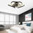 22" Black Modern Flush Mount Low Profile Ceiling Fan with Light and Smart APP Control