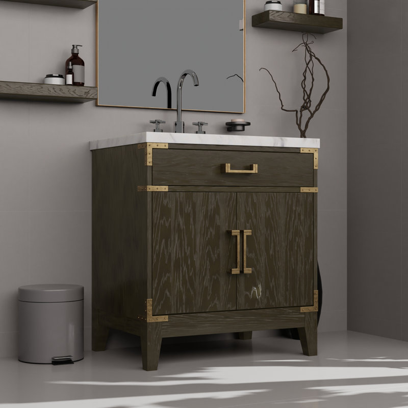 Single Bath Vanity with Marble Top