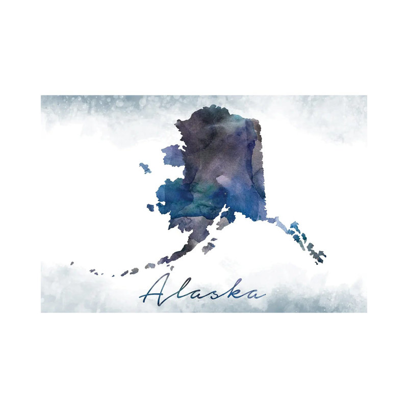 Alaska State Bluish - Wrapped Canvas Print, 20.32cm H x 30.48cm W