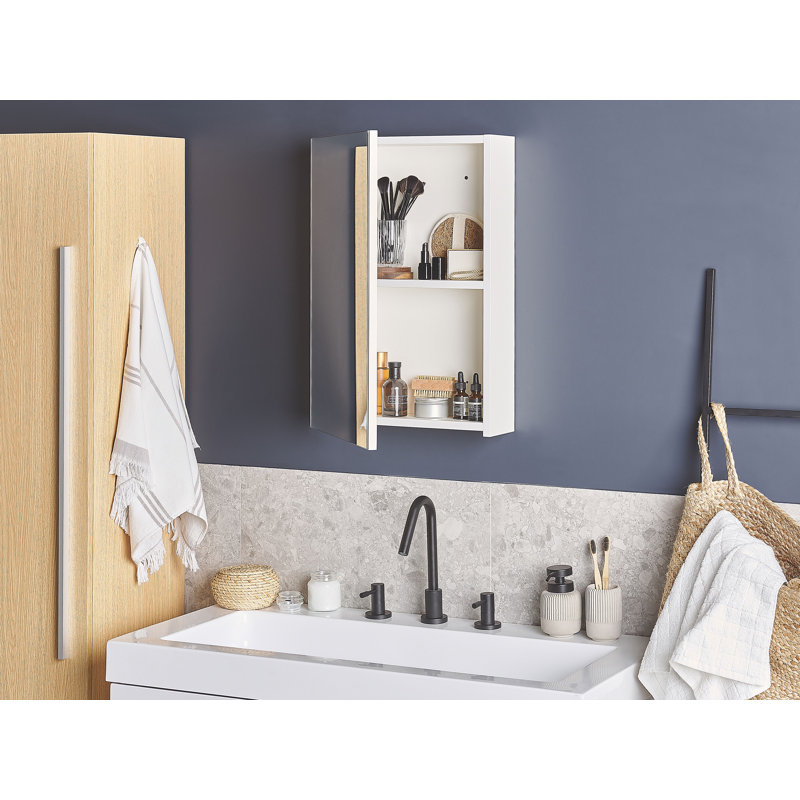 Fairholme 400mm W 600mm H Surface Frameless Medicine Cabinet Mirror 2 Fixed
