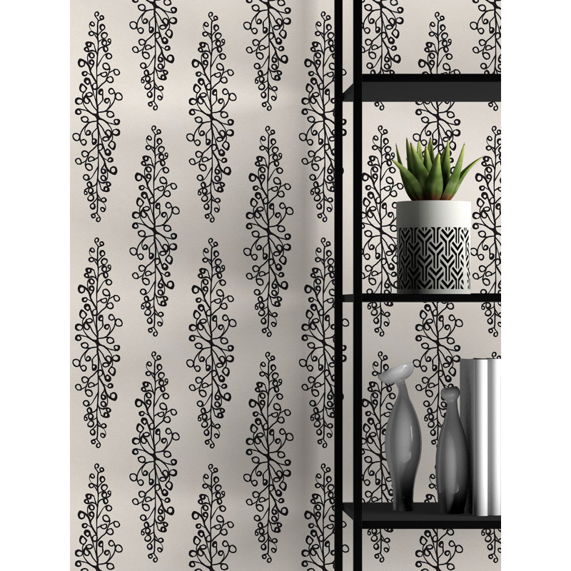 Rouleau de papier peint L 33 pi x l 20,5 po Grapevine, Crème / Noir