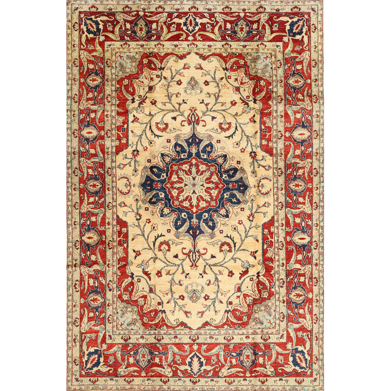 Tapis oriental beige / brun / rouge, Rectangle 5 pi x 8 pi