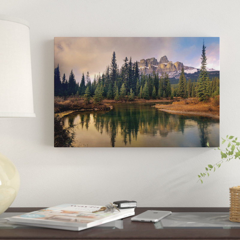 «Castle Mountain and Boreal Forest, Alberta, Canada», reproduction de photo sur toile, H 12 po x l 18 po x P 1,5 po