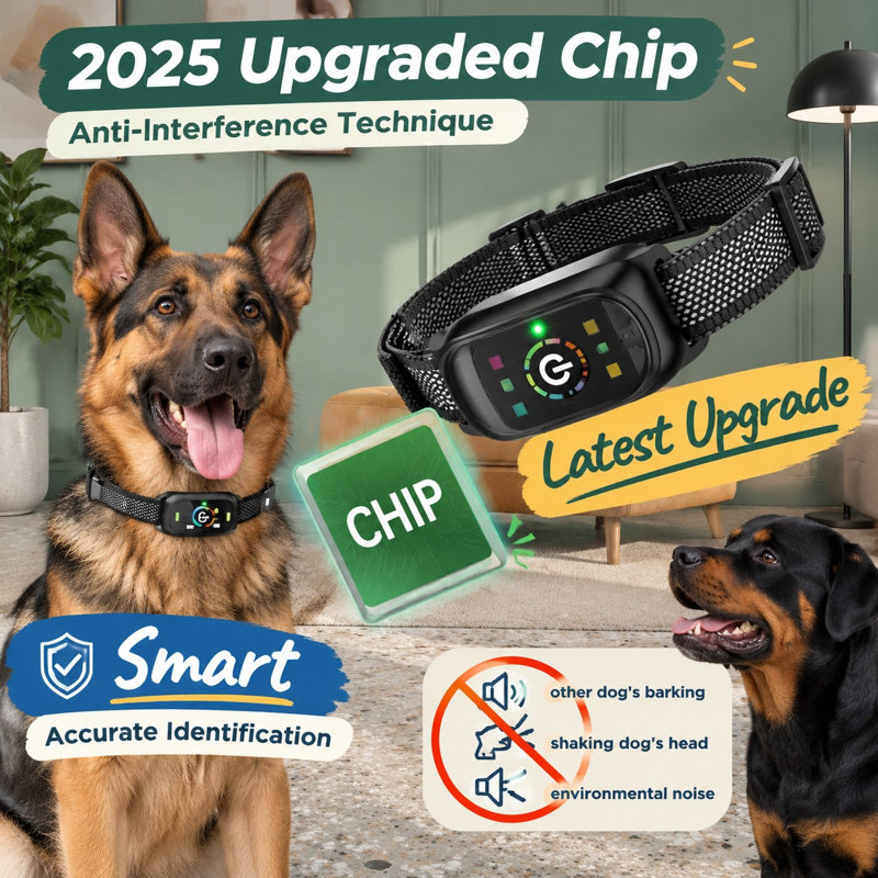 With waterproof construction and rechargeable operation, this smart no-bark collar serves small, medium, and large dogs; training options include 4 beep-and-vibration modes and 5 sensitivity levels.