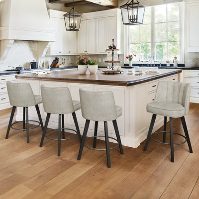 Malling 26" H Upholstered Swivel Stool