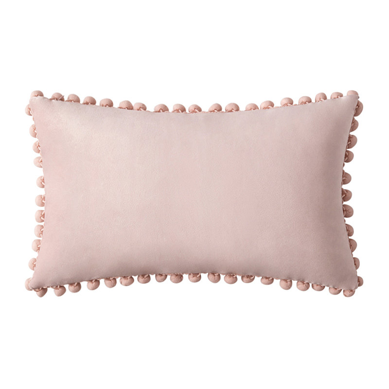 Coussin Rubie, Rose, 14 po x 20 po