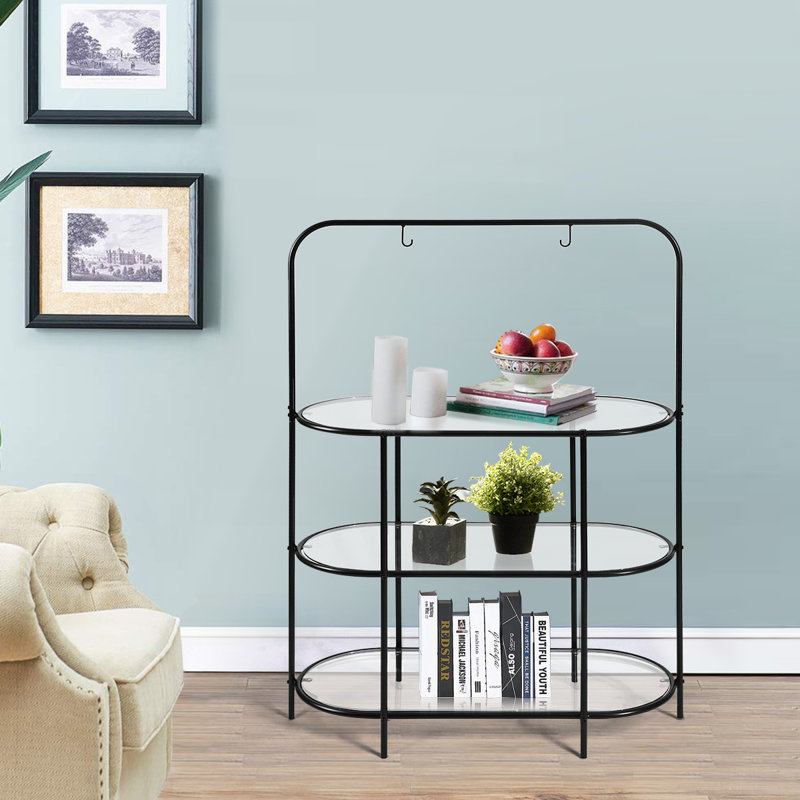 Invaldi 95cm W Metal Shelving Unit, Black