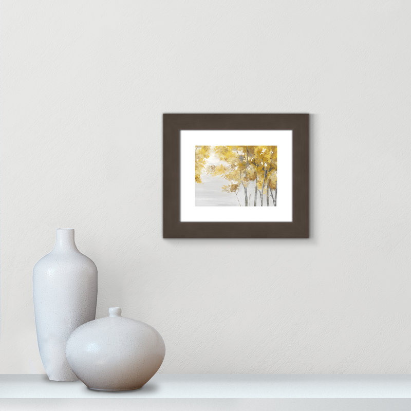 Jaune altruiste - Art encadré autoportant, H 14,5 po x l 16,5 po x P 1,25 po, Cadre en bronze brossé brossé