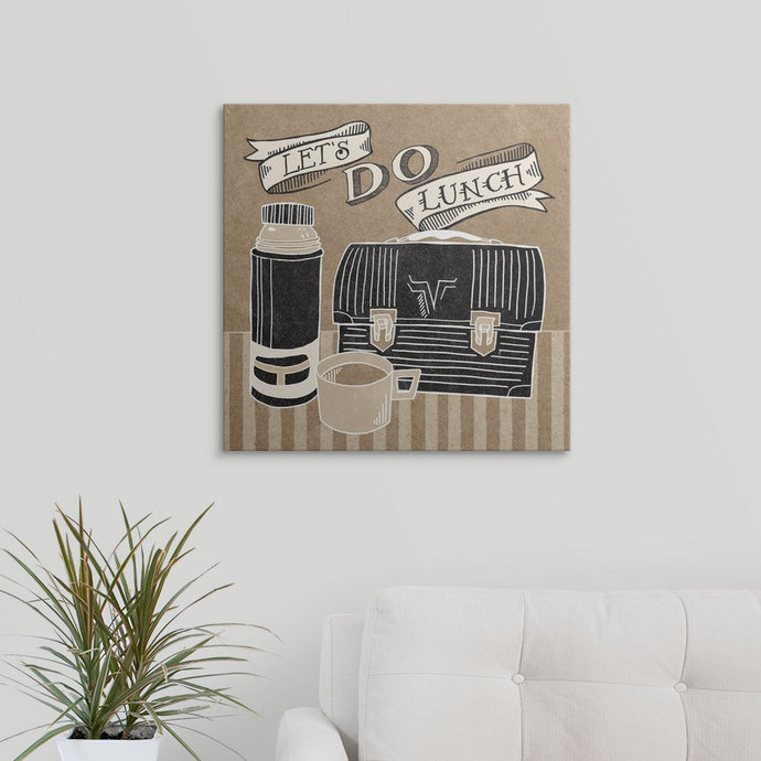 « let do manger » par rétro-annonce Mary Urban, H 35 po x l 35 po x P 1,5 po, Toile
