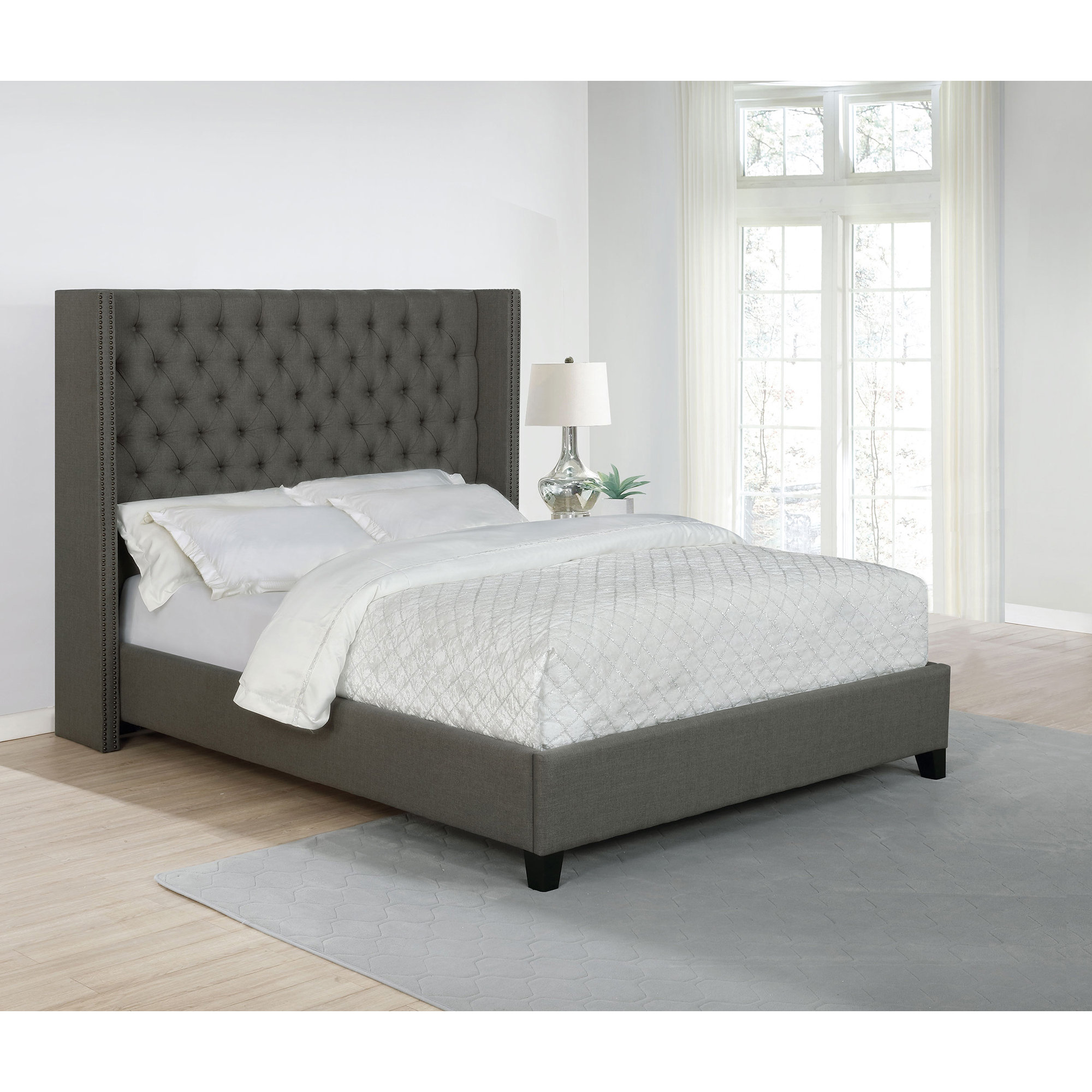 Latitude Run® Lendra Grey Queen Panel Bed | Wayfair