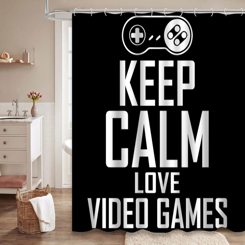 Art Shirt Graphic Shower Curtain with 12 Hooks, L 72 po x l 78 po