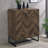 Rustic Oak and Gunmetal 4-Shelf Accent Cabinet-954095046