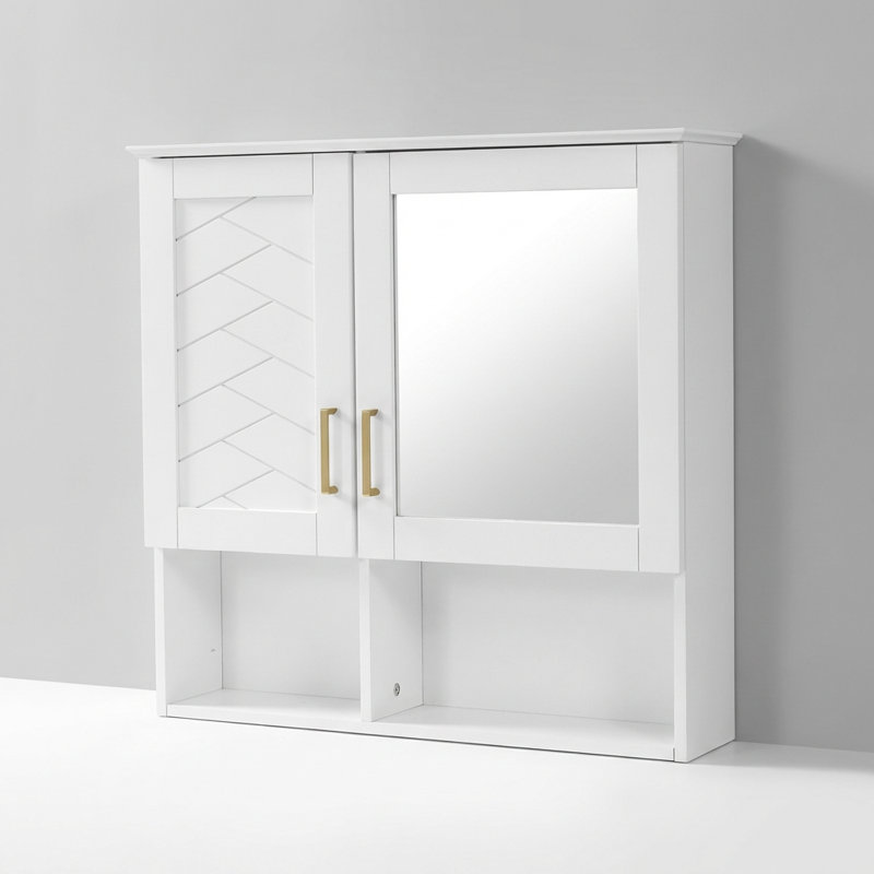 Une armoire de salle de bain murale sophistiquée de 30 po à fixation murale deux-en-un avec des tablettes intérieures réglables et une technologie de porte à fermeture en douceur