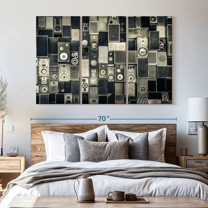 Reproduction d'art sur toile monochrome, H 42 po x l 65 po x P 1,25 po