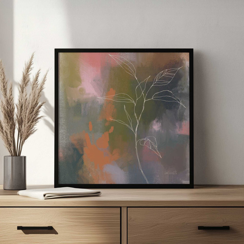 «Abstract Botanical» par Anne Tavoletti, reproduction d'art, H 12 po x l 12 po, Argent