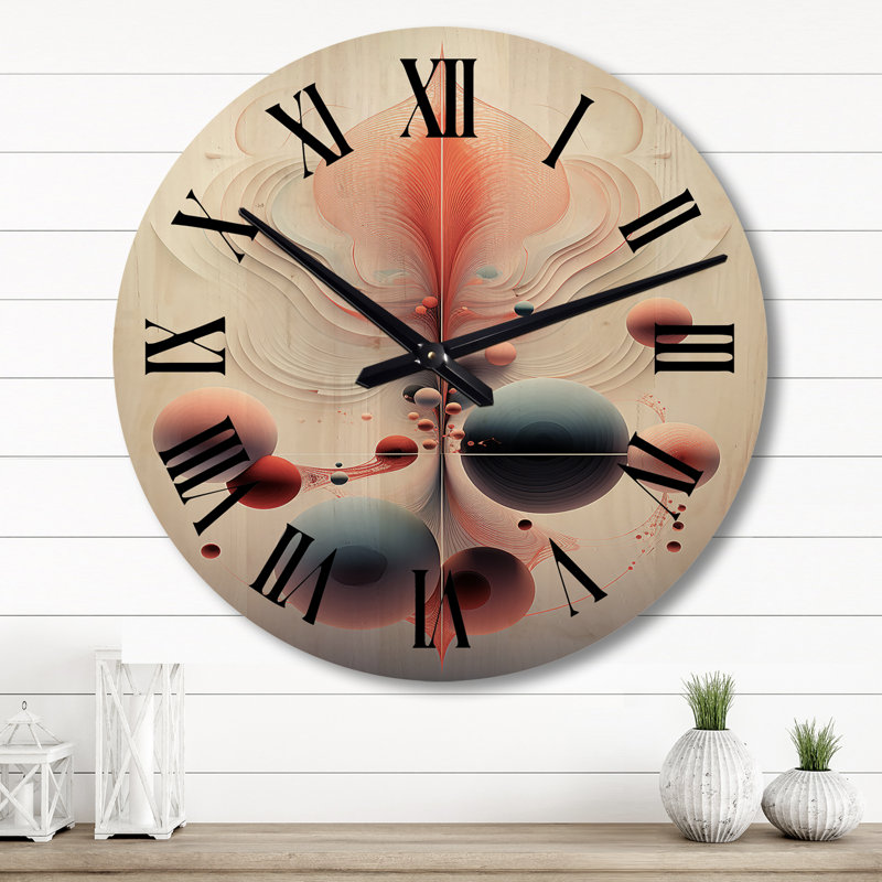 Horloge murale en bois massif Sadira, Grand