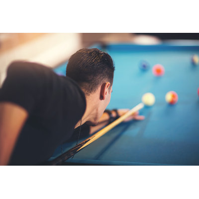 Man Playing Pool - Wrapped Canvas Print