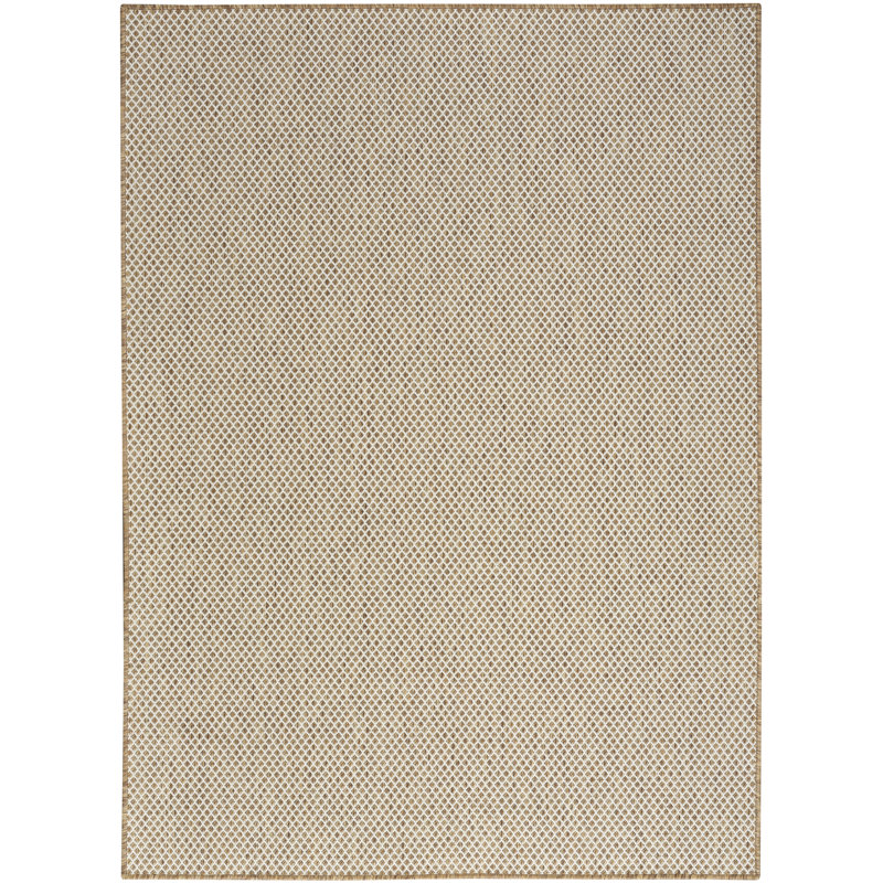 Cafiero Jute Ivory Modern Indoor/Outdoor Rug, Rectangle 5' x 7'