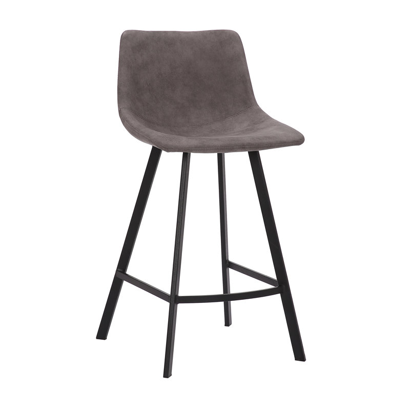 Dasha Microfiber Counter Stool with Metal Legs, Grey