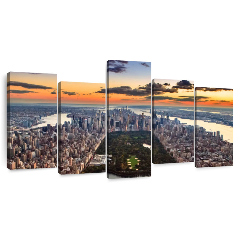 Vue aérienne de NY Central Park, H 24 po x l 49 po
