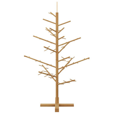 Vidaxl Wooden Christmas Tree With Stand Brown 49.2" Solid Pine Wood