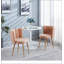 Chaise de salle à manger moderne (ensemble de 2) avec pieds en tube de fer et coussins à poils courts-29608641