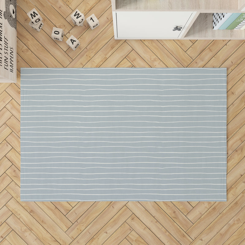 Smooth Lay Kids Play Mat, Rectangle 4' x 6', Slate Blue/Blue