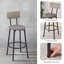 Ensemble de tabourets de bar ronds avec tablette, tabouret rembourré avec dossier, 60 cm L x 60 cm P x 90 cm H-1915070701-1915070703