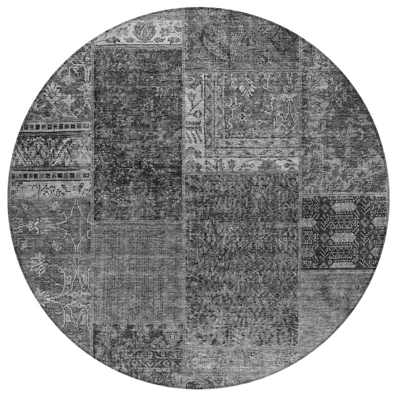 Nasyamah Washable Patchwork Indoor / Outdoor Rug, Rectangle 1'8" x 2'6"