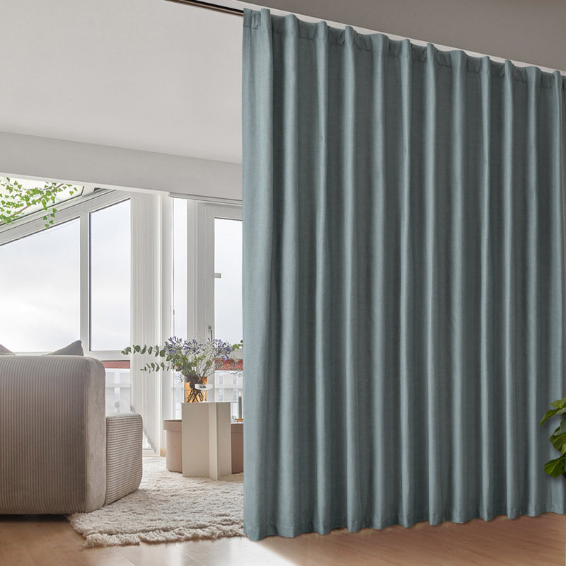 Panneau de rideau de porte de patio coulissant 100% occultant, Bleu rivière, L 100 po x L 84 po