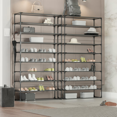 Rebrilliant Steel Non-Woven Fabric 100 Pair Stackable Shoe Rack