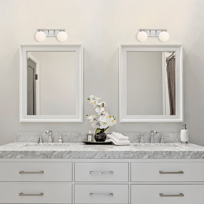 Applique murale moderne en nickel brossé 2 lumières pour salle de bain, salle d'eau, l 18 po x H 8 po