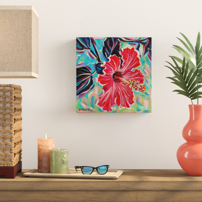 « hawaii beauté i », peinture sur toile tendue, H 14 po x l 14 po x P 2 po