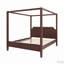 Lit plateforme à baldaquin en bois avec tête de lit et pieds de support-1396432731-1396432725