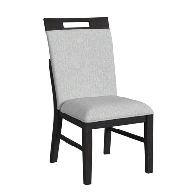 Chaise d'appoint de salle à manger Pinnacle avec tissu gris clair et gris anthracite (2 par boîte)