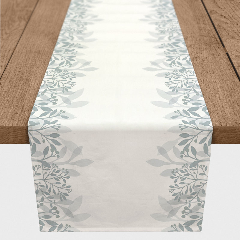 Martell Rectangular Floral Table Runner, 90" x 16", Blue/White