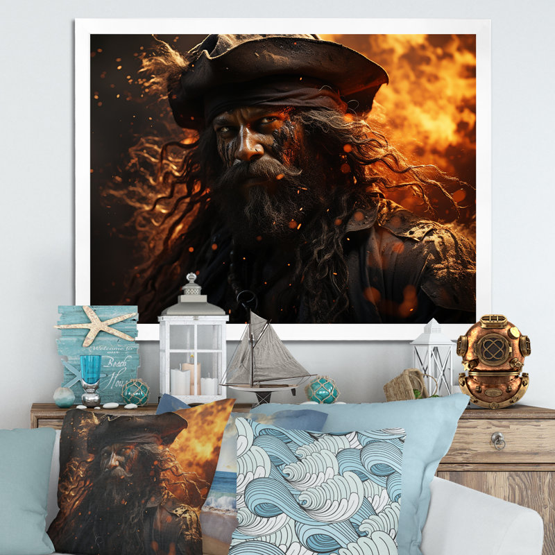 «Pirates Fired Vengeance», impressions sur toile, Cadre photo blanc, H 30 po x l 40 po x P 1,5 po