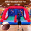 Jeux de carnaval gonflables avec 4 balles - Jeu de cible de soccer, jeu de lancer interactif avec souffleur intégré, installation rapide pour les fêtes intérieures/extérieures et divertissement sur la pelouse-125944120