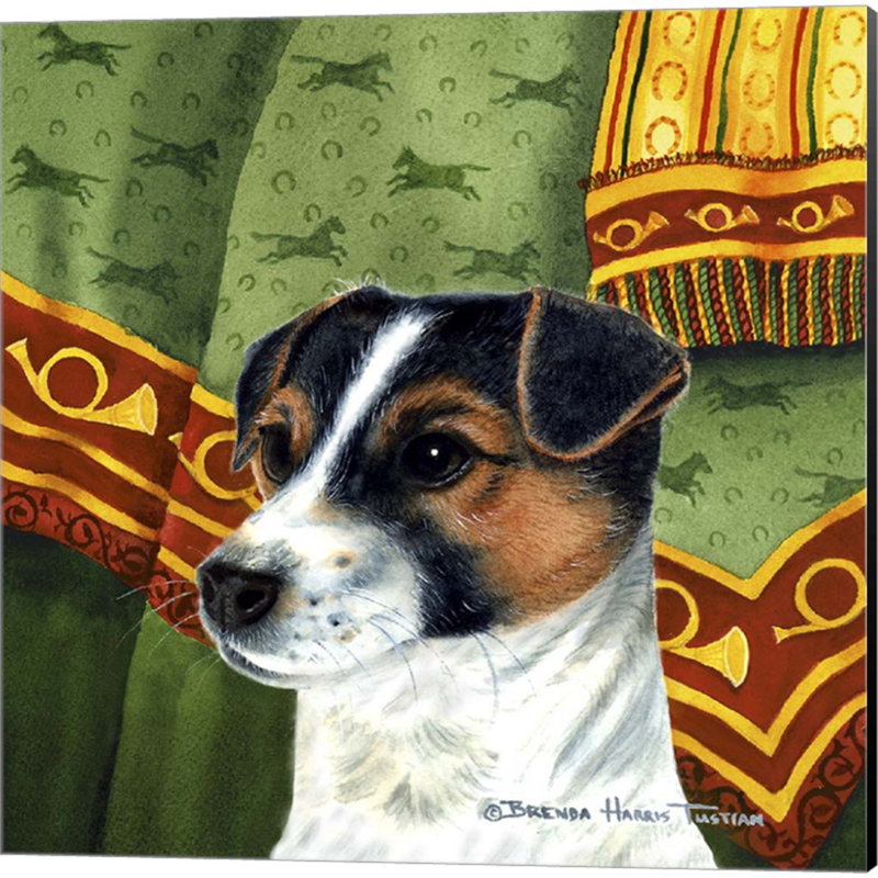 Chihuahua, berger allemand, Golden Retriever et Jack Russell Terrier par Brenda Tustian, ensemble de 4 toiles d'art l 14 x H 14